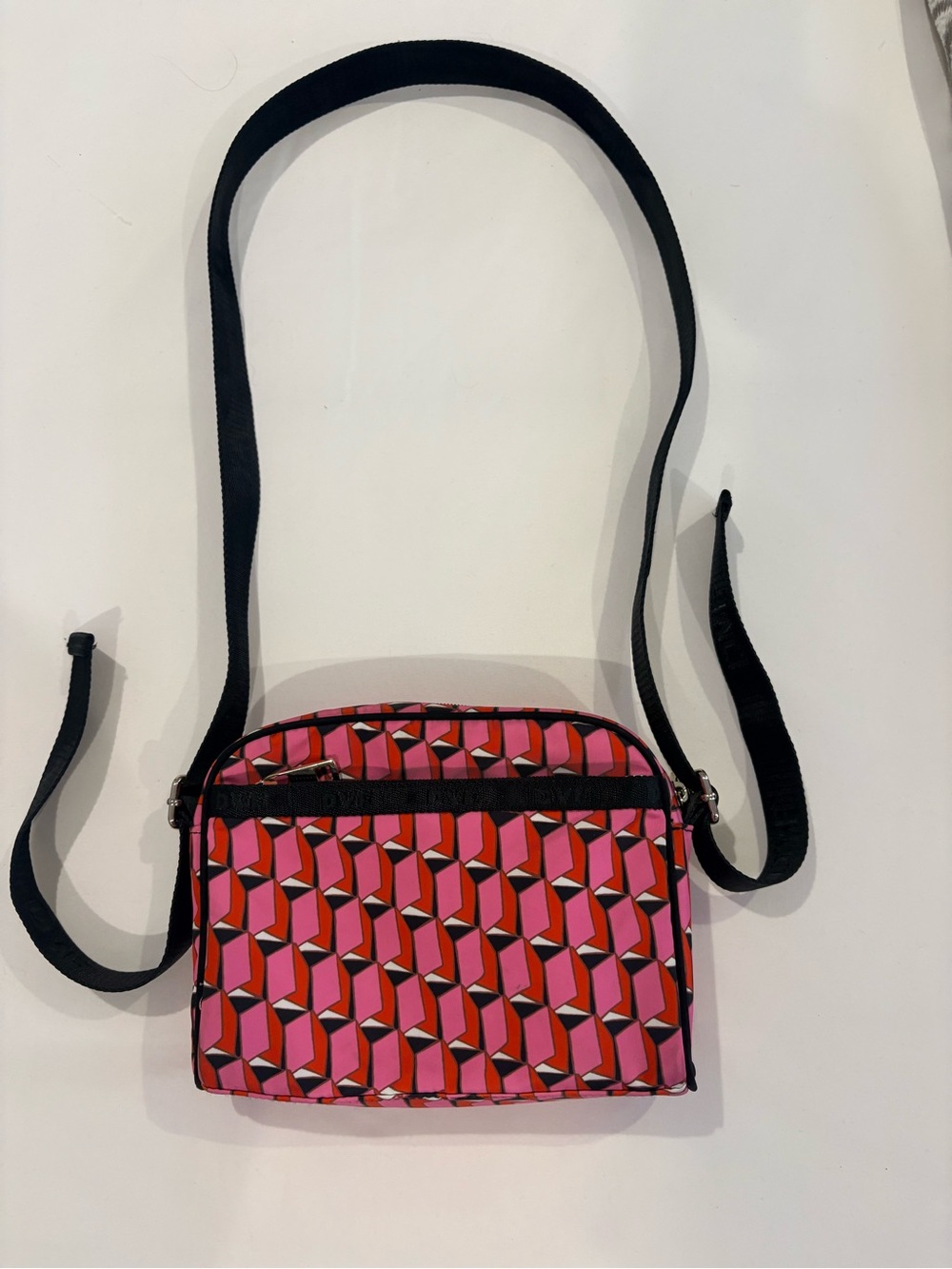 DVF for Target Pink & Red Bold Geometric Nylon Crossbody Bag